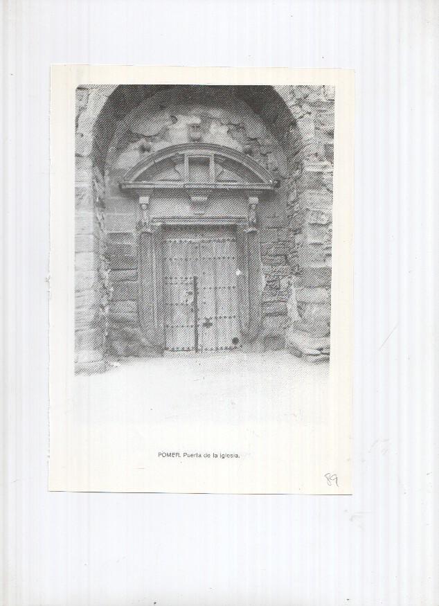 Historia de Aragon: lamina numero 089: Pomer (puerta de la iglesia) y Pozuelo de Aragon (iglesia)