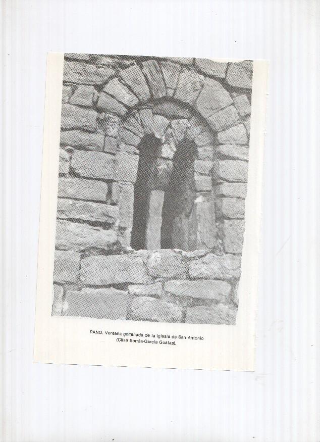 Historia de Aragon: lamina numero 090: Paniza (puerta de la muralla) y Pano (ventana iglesia San Antonio)