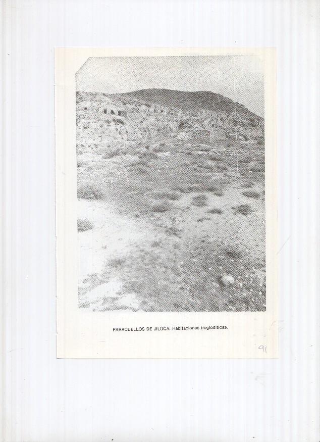 Historia de Aragon: lamina numero 091: Paracuellos de Jiloca (habitaciones trogloditicas) y Pedrola (iglesia)