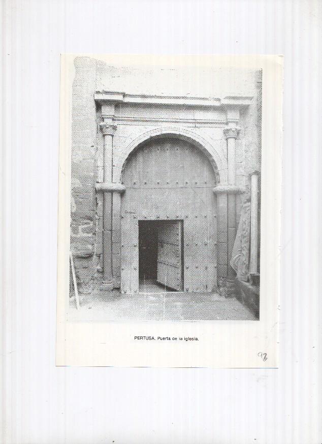 Historia de Aragon: lamina numero 092: Pertusa (puerta de la iglesia) y Perarrua (castillo e iglesia)