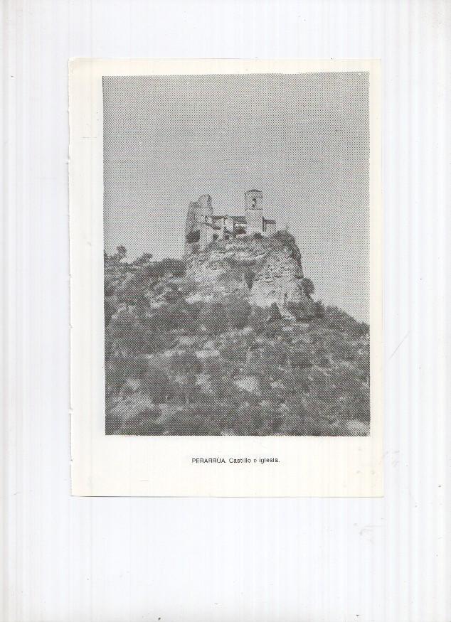 Historia de Aragon: lamina numero 092: Pertusa (puerta de la iglesia) y Perarrua (castillo e iglesia)
