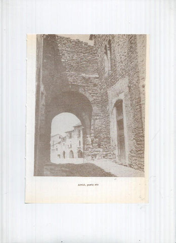 Historia de Aragon: lamina numero 096: Ainsa (puerta baja) y Ainsa (puerta alta)