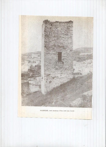 Historia de Aragon: lamina numero 116: Alquezar (vista general) y Alquezar (torre albarrana)