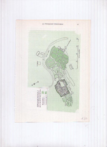 Historia de Aragon: lamina numero 120: Reconstruccion hipotetica de la evolucion urbana de Barbastro