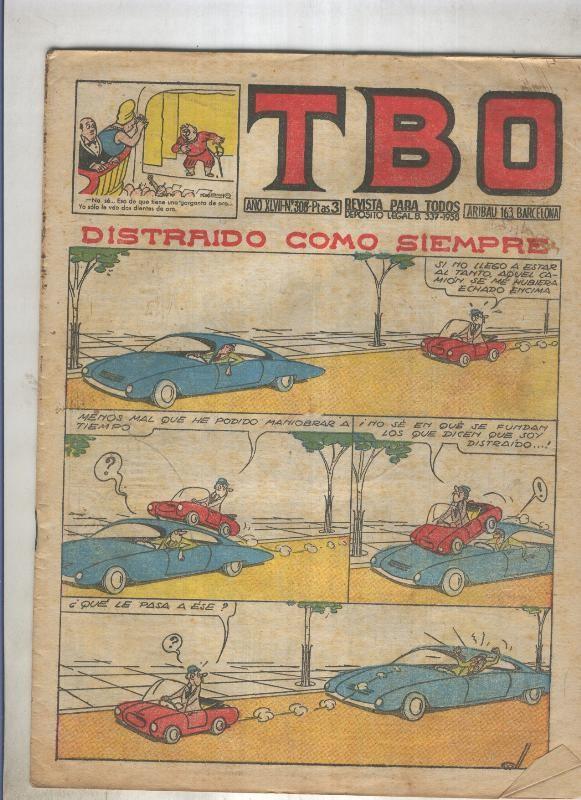 TBO numero 308: Distraido como siempre (Coll), (numerado 2 en trasera)