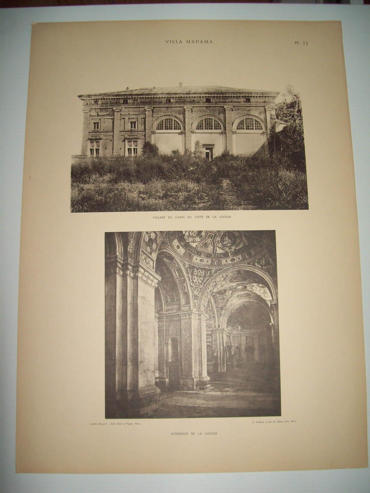 Lamina 1173: VILLA MADAMA. FAÇADE DU CASIN. INTERIEUR DE LA LOGGIA