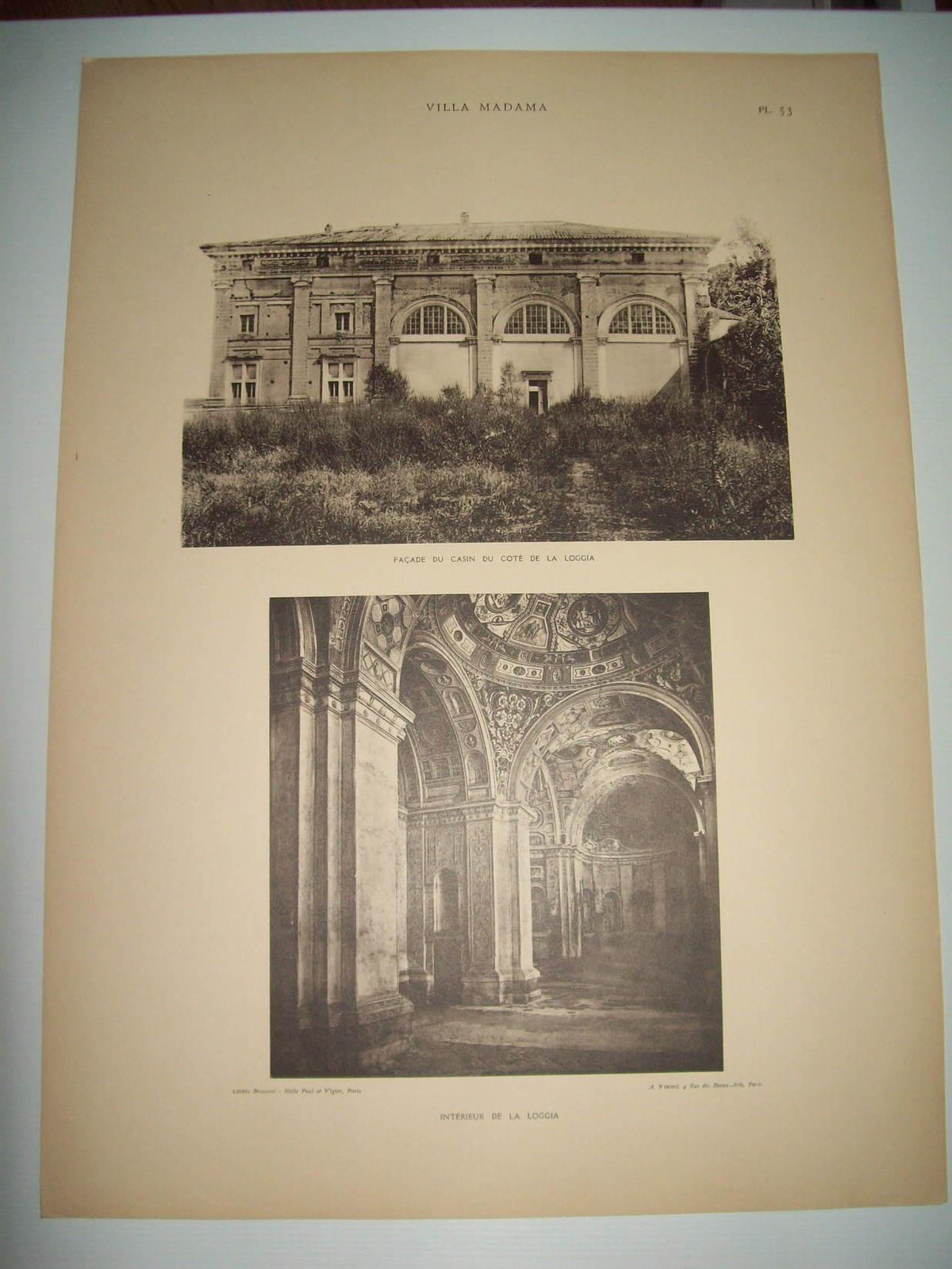 Lamina 1173: VILLA MADAMA. FAÇADE DU CASIN. INTERIEUR DE LA LOGGIA