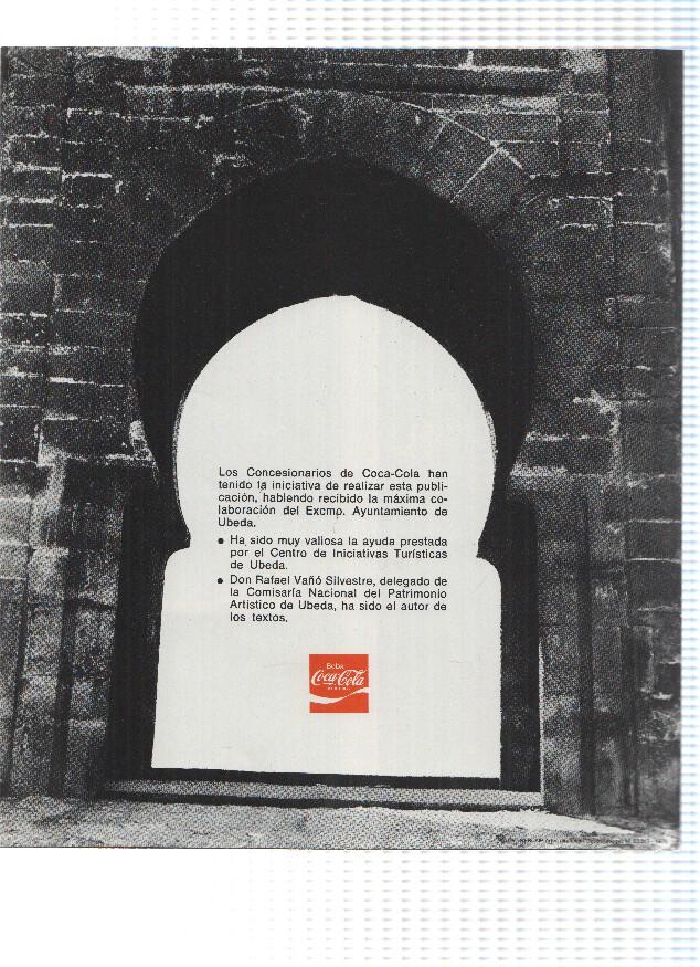 Desplegable: Vistas de UBEDA,  49cm X 42cm - COCA COLA Patrimonio Artisctico I (1975)  