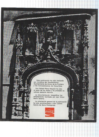 Desplegable: Vistas de ARCOS DE LA FRONTERA,  49cm X 42cm - COCA COLA Patrimonio Artisctico I (1975)  