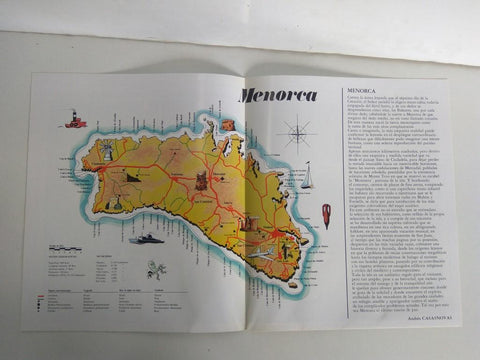 Desplegable: Vistas de MENORCA,  49cm X 42cm - COCA COLA Patrimonio Artisctico I (1975)  