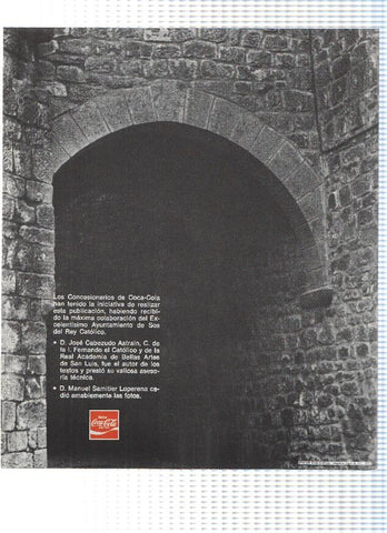 Desplegable: Vistas de SOS DEL REY CATOLICO,  49cm X 42cm - COCA COLA Patrimonio Artisctico I (1975)  