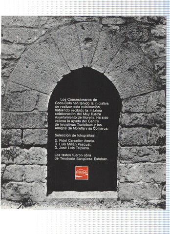 Desplegable: Vistas de MORELLA,  49cm X 42cm - COCA COLA Patrimonio Artisctico I (1975)  