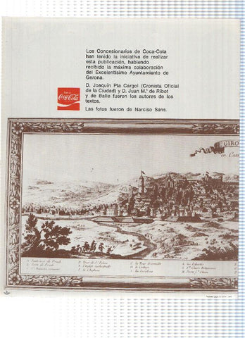 Desplegable: Vistas de GERONA/Girona,  49cm X 42cm - COCA COLA Patrimonio Artisctico I (1975)  