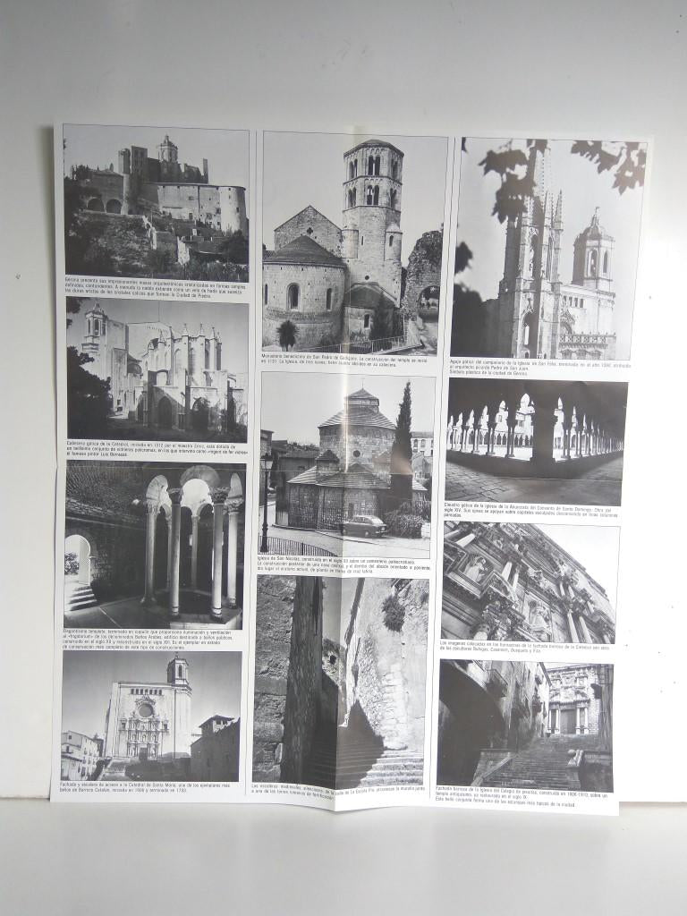 Desplegable: Vistas de GERONA/Girona,  49cm X 42cm - COCA COLA Patrimonio Artisctico I (1975)  
