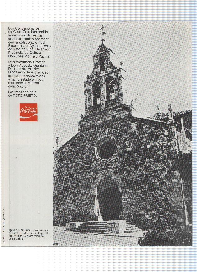 Desplegable: Vistas de ASTORGA,  49cm X 42cm - COCA COLA Patrimonio Artisctico I (1975)  