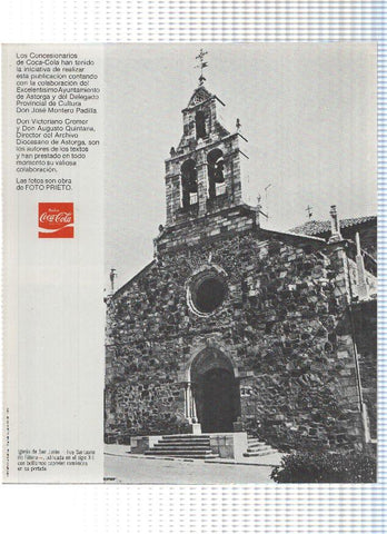 Desplegable: Vistas de ASTORGA,  49cm X 42cm - COCA COLA Patrimonio Artisctico I (1975)  