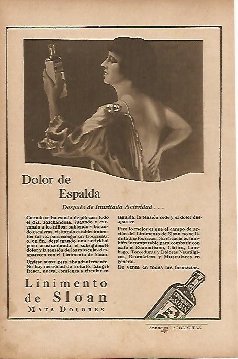 LAMINA BLANCO Y NEGRO 7675: Publicidad de Linimiento de Sloan