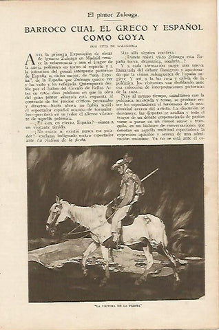 LAMINA BLANCO Y NEGRO 7683: La vicitma de la fiesta por Zuloaga