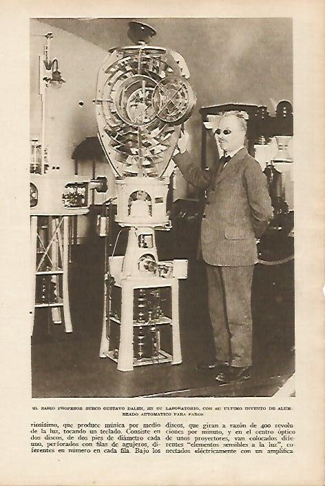 LAMINA BLANCO Y NEGRO 7687: Gustav Dalen en su laboratorio