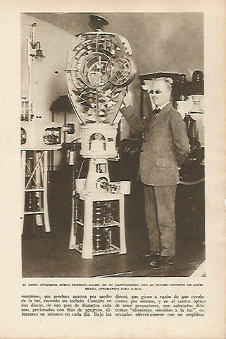 LAMINA BLANCO Y NEGRO 7687: Gustav Dalen en su laboratorio