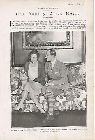 LAMINA BLANCO Y NEGRO 7705: El Gran Duque de Rusia y Miss Andrey Emery