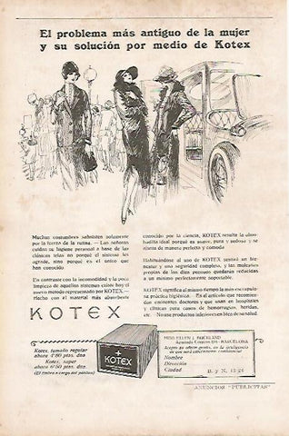 LAMINA BLANCO Y NEGRO 7715: Publicidad de Kotex