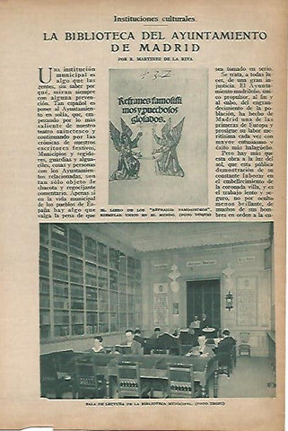 LAMINA BLANCO Y NEGRO 7728: Sala de lectura de la Bibioteca del Ayuntamiento de Madrid