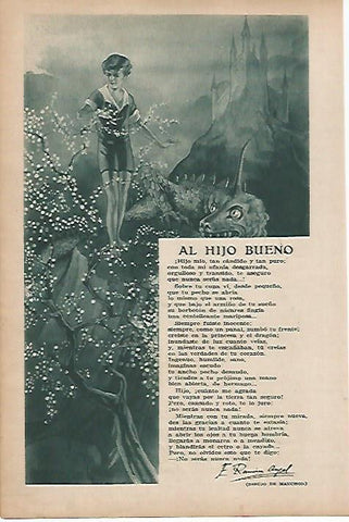 LAMINA BLANCO Y NEGRO 7735: Al hijo bueno de E. Ramon y dibujo de Manchon