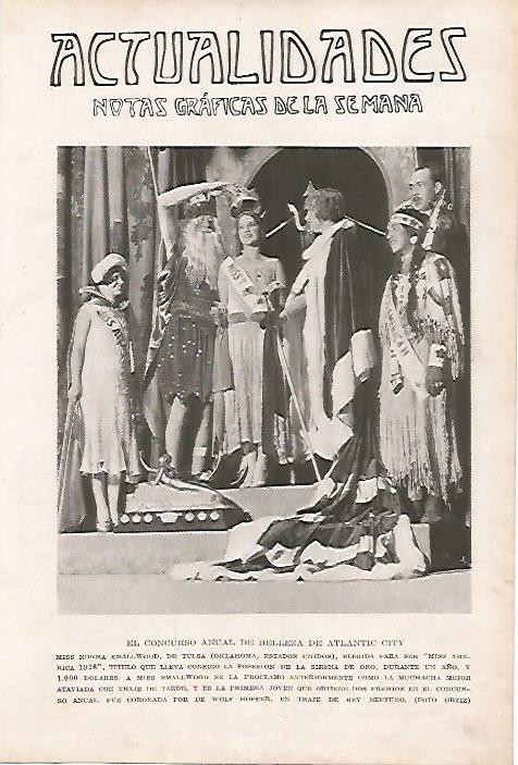 LAMINA BLANCO Y NEGRO 7743: Concurso Miss America 1926