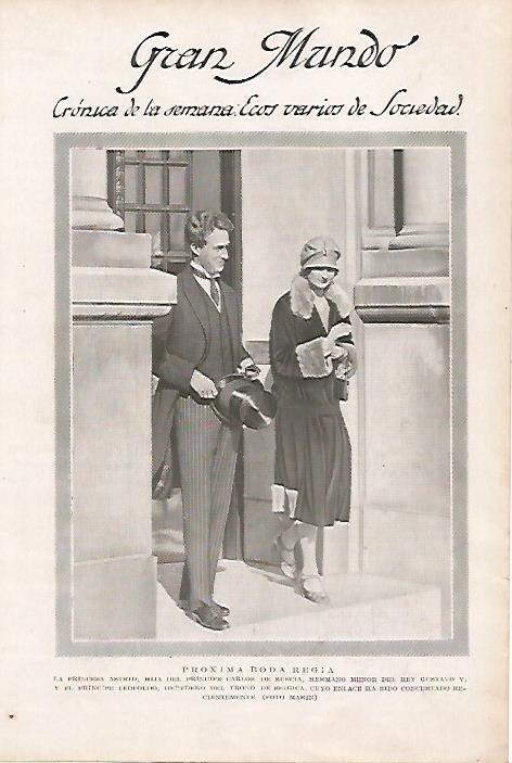 LAMINA BLANCO Y NEGRO 7746: Princesa Strid de Suecia y Leopoldo de Belgica