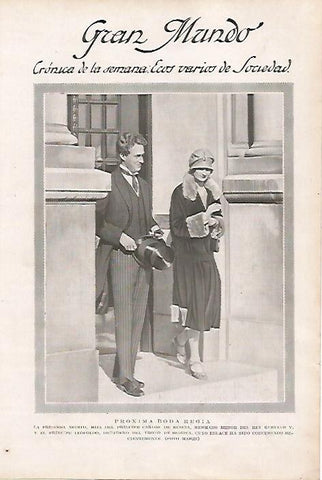 LAMINA BLANCO Y NEGRO 7746: Princesa Strid de Suecia y Leopoldo de Belgica
