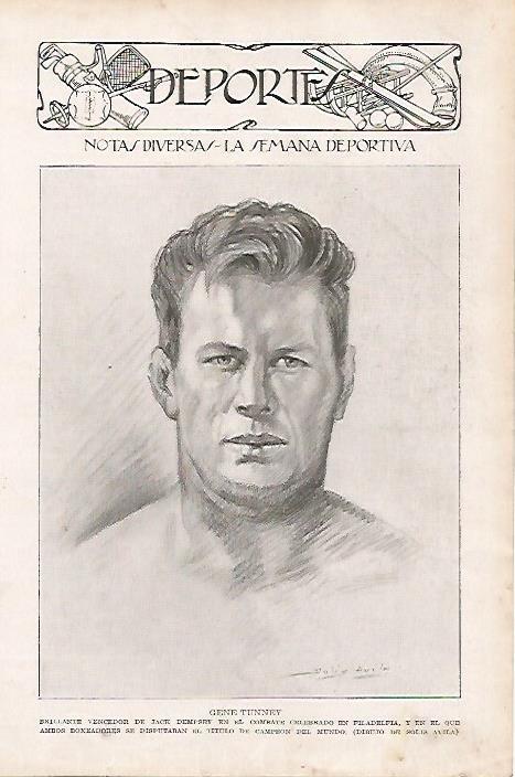 LAMINA BLANCO Y NEGRO 7750: Retrato de Gene Tunney por S. Avila