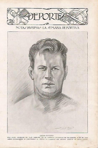 LAMINA BLANCO Y NEGRO 7750: Retrato de Gene Tunney por S. Avila