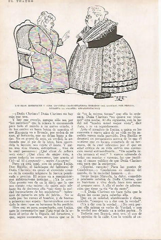 LAMINA BLANCO Y NEGRO 7760:  Caricatura de la sra. Rodriguez y la sra. Alba por Fresno