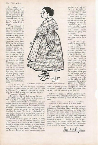 LAMINA BLANCO Y NEGRO 7761: Caricatura de Mercedes Pardo por Fresno