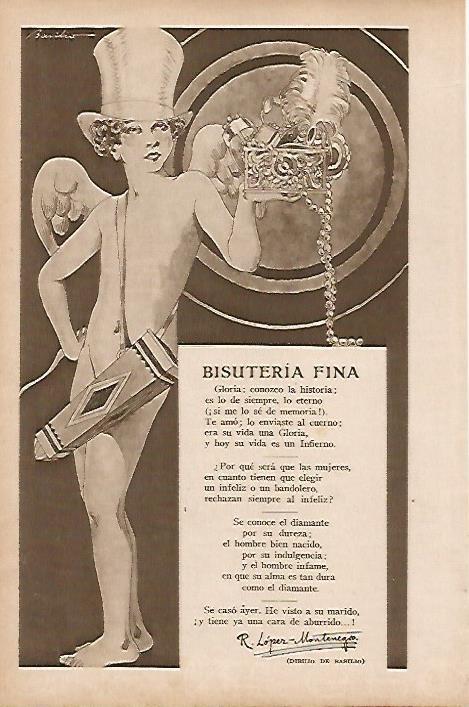 LAMINA BLANCO Y NEGRO 7777: Bisuteria Fina por R. Lopez Montenegro y dibujo de Basilio