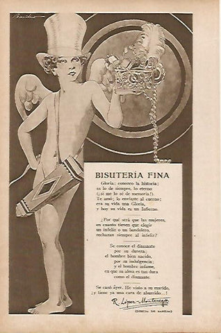 LAMINA BLANCO Y NEGRO 7777: Bisuteria Fina por R. Lopez Montenegro y dibujo de Basilio