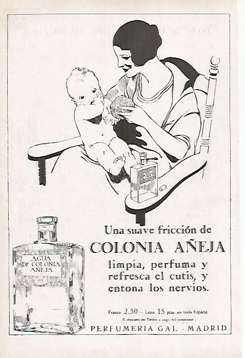 LAMINA BLANCO Y NEGRO 7787: Publicidad de Colonia Añeja de la perfumeria Gal de Madrid