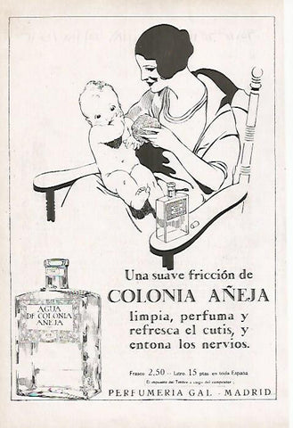 LAMINA BLANCO Y NEGRO 7787: Publicidad de Colonia Añeja de la perfumeria Gal de Madrid