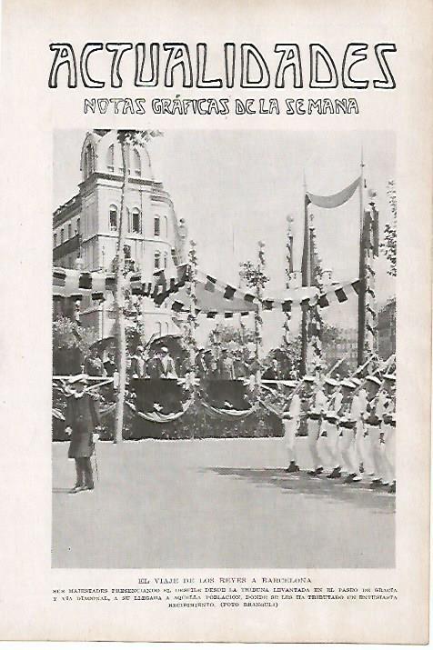 LAMINA BLANCO Y NEGRO 7788: Los Reyes en el Paseo de Gracia de Barcelona