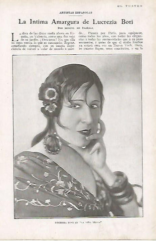 LAMINA BLANCO Y NEGRO 7804: Lucrecia Bori en La Vida Breve