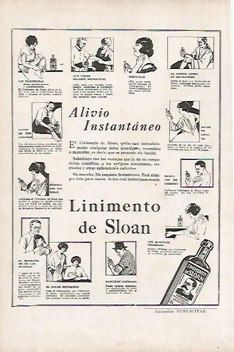 LAMINA BLANCO Y NEGRO 7815: Publicidad de Linimento de Sloan