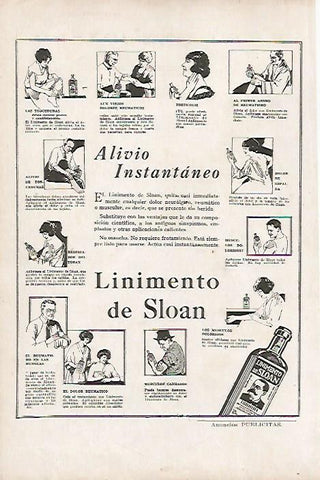 LAMINA BLANCO Y NEGRO 7815: Publicidad de Linimento de Sloan