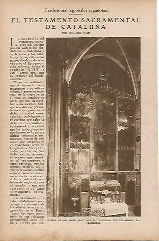 LAMINA BLANCO Y NEGRO 7828: Capilla de San Felix en Barcelona