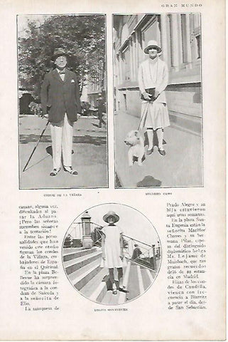 LAMINA BLANCO Y NEGRO 7843: Conde de la Viñaza Mildred Caro y Lolita Goyeneche