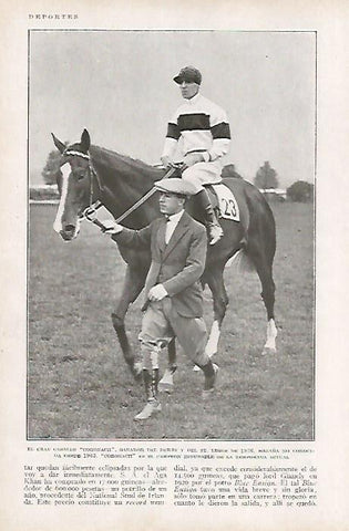 LAMINA BLANCO Y NEGRO 7845: El caballo Coronach ganador en 1926
