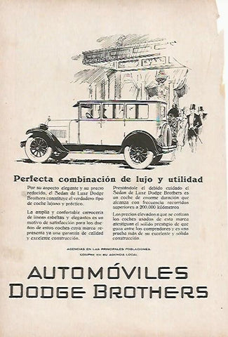 LAMINA BLANCO Y NEGRO 7852: Publicidad de Automoviles Dodge Brothers