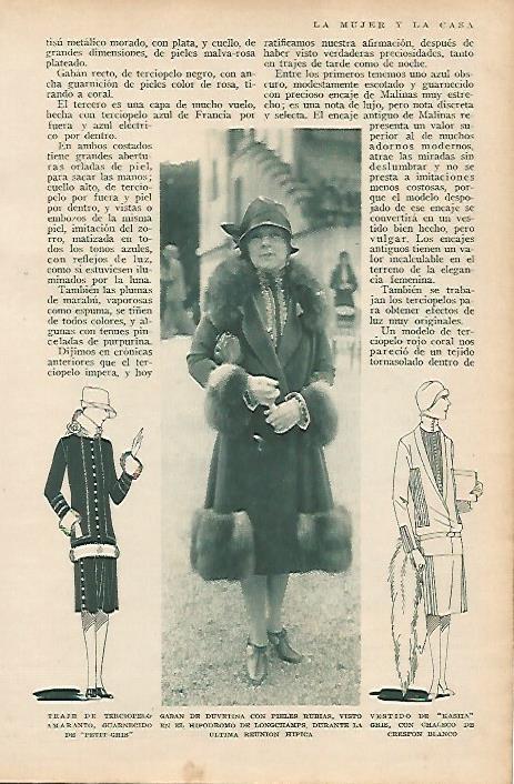 LAMINA BLANCO Y NEGRO 7855: Abrigos de moda de 1926
