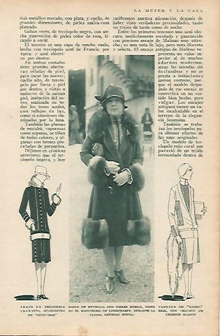LAMINA BLANCO Y NEGRO 7855: Abrigos de moda de 1926