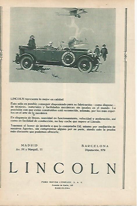 LAMINA BLANCO Y NEGRO 7856: Publicidad del Ford Lincoln